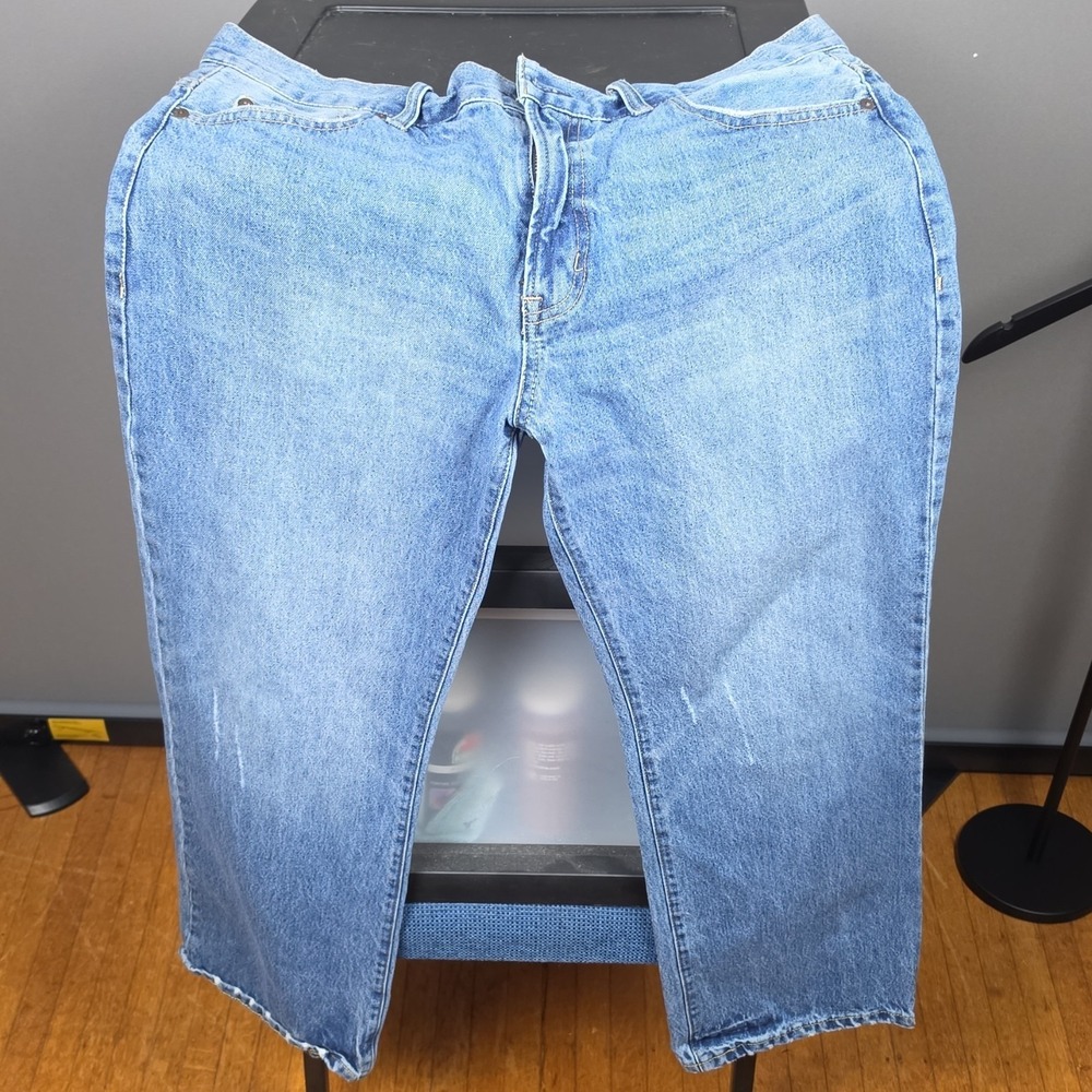 Aéropostale Relaxed Straight‎ Denim Jeans Blue Medium Wash Distressed Men's